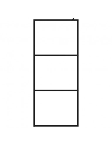 Parete Doccia Walk-in in Vetro Trasparente ESG Nera 90x195 cm