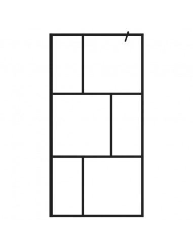 Parete per Doccia Walk-in in Vetro Temperato Nera 100x195 cm