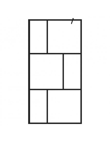 Parete per Doccia Walk-in in Vetro Temperato Nera 100x195 cm