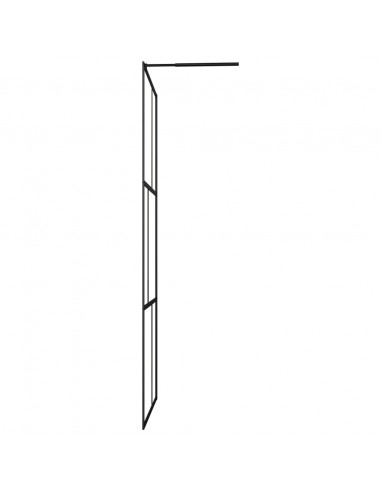 Parete per Doccia Walk-in in Vetro Temperato Nera 100x195 cm