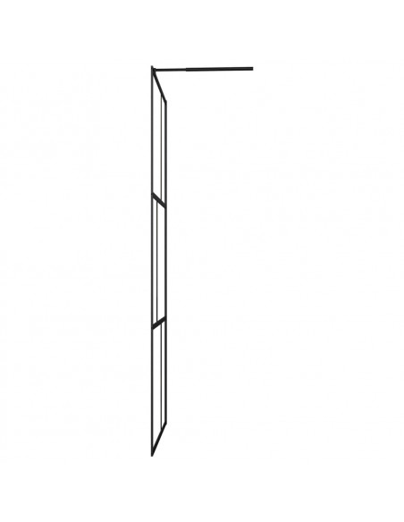Parete per Doccia Walk-in in Vetro Temperato Nera 100x195 cm