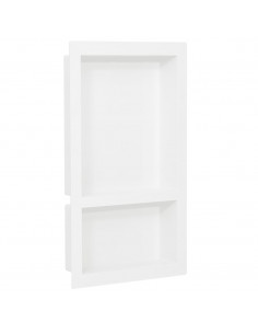 Nicchia da Doccia con 2 Scomparti Bianco Lucido 41x69x9 cm 2