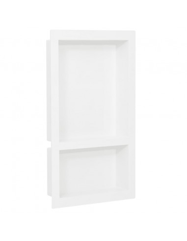 Nicchia da Doccia con 2 Scomparti Bianco Lucido 41x69x9 cm