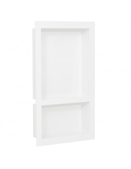 Nicchia da Doccia con 2 Scomparti Bianco Lucido 41x69x9 cm