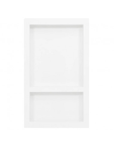 Nicchia da Doccia con 2 Scomparti Bianco Lucido 41x69x9 cm