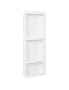 Nicchia da Doccia con 3 Scomparti Bianco Opaco 41x99x9 cm 2