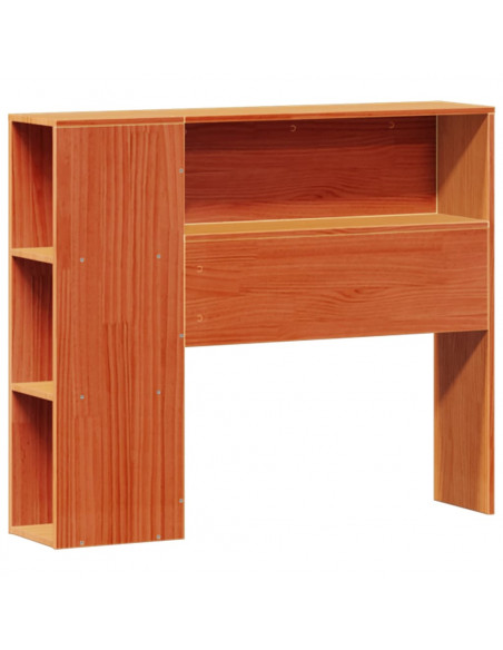 Letto Libreria senza Materasso Marrone Cera 90x200 cm in Pino