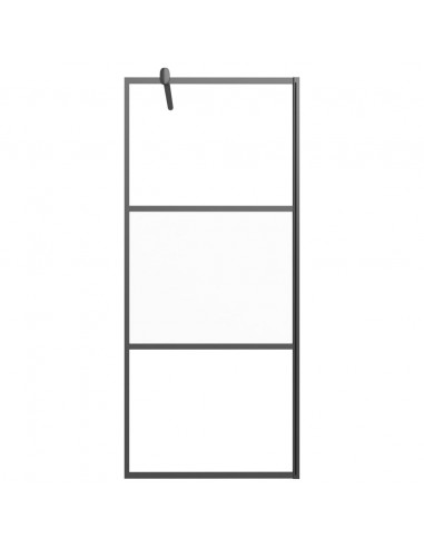 Parete Doccia Walk in 90x195 cm Vetro Semi Smerigliato ESG Nero