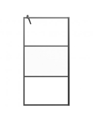 Parete Doccia Walk in 100x195cm Vetro Semi Smerigliato ESG Nero