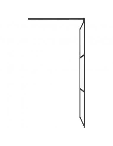 Parete Doccia Walk in 100x195cm Vetro Semi Smerigliato ESG Nero