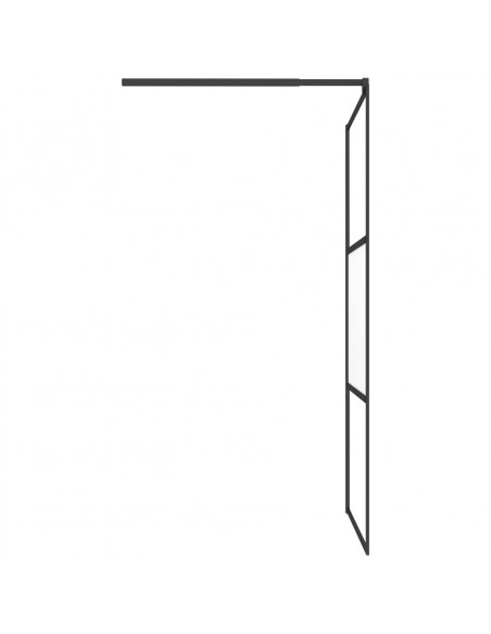 Parete Doccia Walk in 100x195cm Vetro Semi Smerigliato ESG Nero