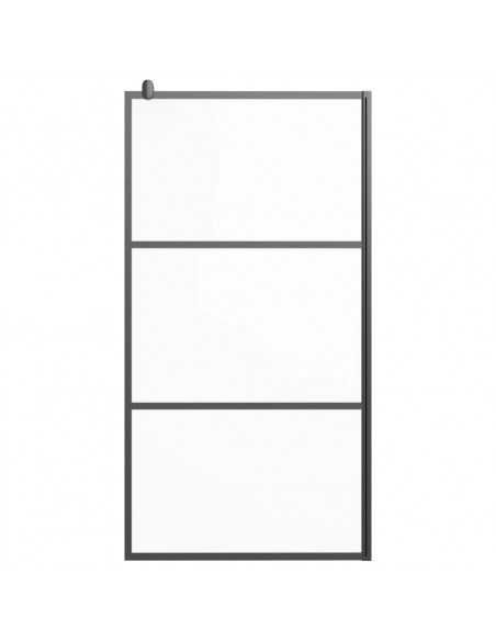 Parete Doccia Walk in 100x195 cm in Vetro Smerigliato ESG Nero