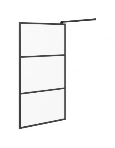 Parete Doccia Walk in 100x195 cm in Vetro Smerigliato ESG Nero
