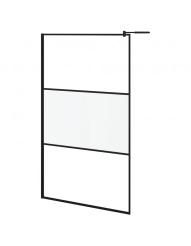 Parete Doccia Walk in 115x195 cm in Vetro Smerigliato ESG Nero