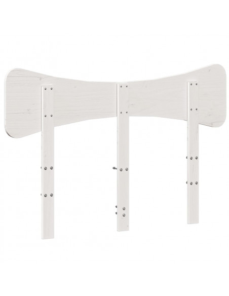 Testiera Bianca 120 cm in Legno Massello di Pino