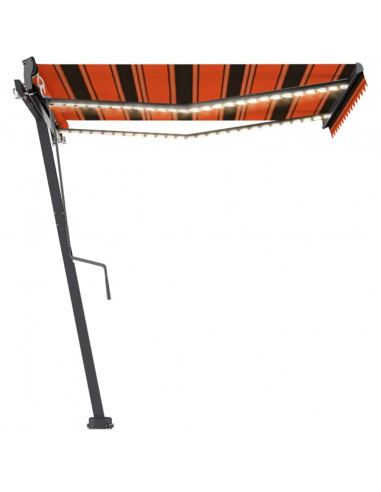 Tenda Automatica Sensore Vento e LED 300x250 cm Arancio Marrone