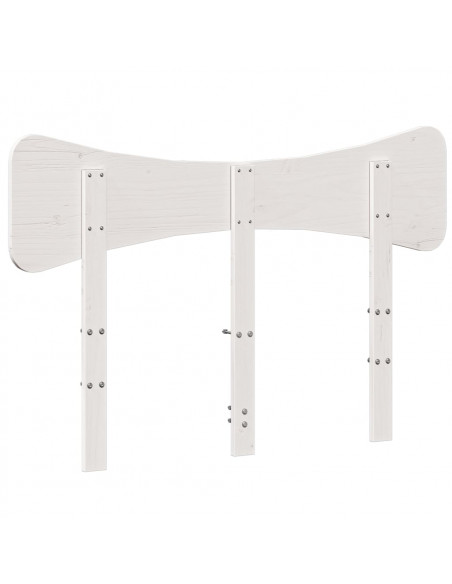 Testiera Bianca 135 cm in Legno Massello di Pino