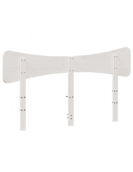 Testiera Bianca 140 cm in Legno Massello di Pino