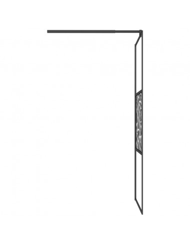 Parete Doccia Walk in 80x195cm Vetro ESG con Design Pietre Nero