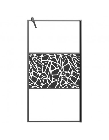 Parete Doccia Walk in 100x195 cm Vetro ESG Design Pietre Nero