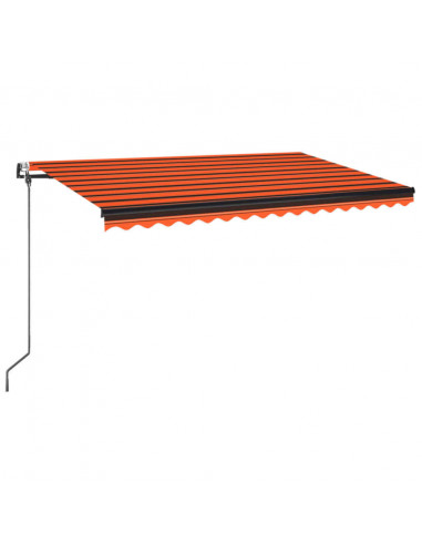 Tenda Automatica Sensore Vento e LED 450x350 cm Arancio Marrone
