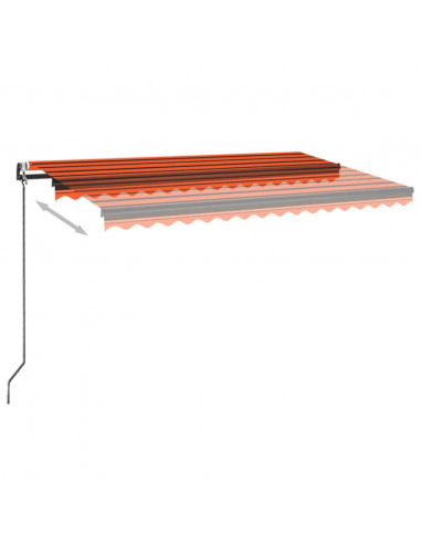 Tenda Automatica Sensore Vento e LED 450x350 cm Arancio Marrone