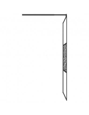 Parete Doccia Walk in 100x195 cm Vetro ESG Design Pietre Nero