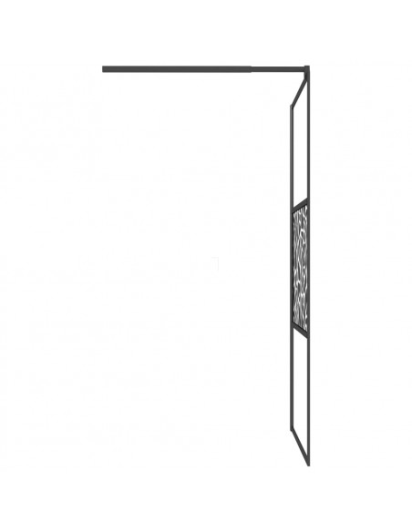 Parete Doccia Walk in 100x195 cm Vetro ESG Design Pietre Nero