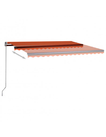 Tenda Automatica Sensore Vento e LED 450x350 cm Arancio Marrone