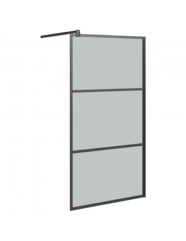 Parete Doccia Walk in 100x195 cm in Vetro Scuro ESG Nero