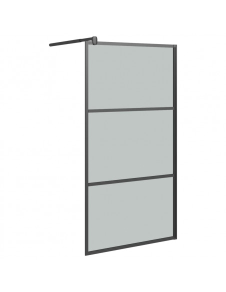 Parete Doccia Walk in 100x195 cm in Vetro Scuro ESG Nero