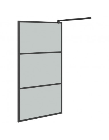 Parete Doccia Walk in 100x195 cm in Vetro Scuro ESG Nero