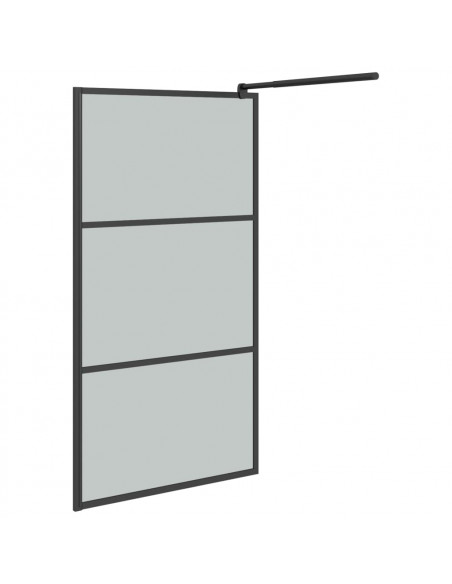 Parete Doccia Walk in 100x195 cm in Vetro Scuro ESG Nero
