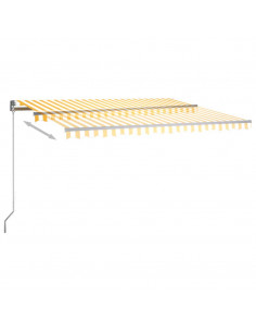 Tenda Automatica Sensore Vento e LED 450x350 cm Gialla Bianca 2