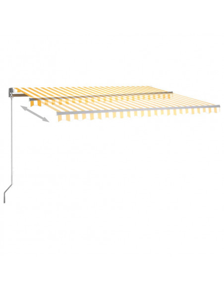Tenda Automatica Sensore Vento e LED 450x350 cm Gialla Bianca