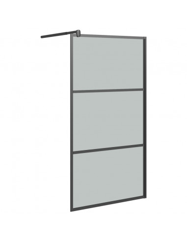 Parete Doccia Walk in 115x195 cm in Vetro Scuro ESG Nero
