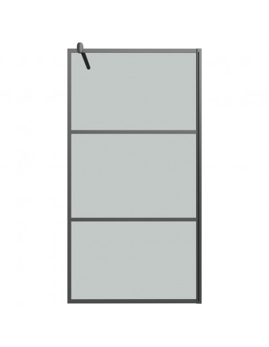 Parete Doccia Walk in 115x195 cm in Vetro Scuro ESG Nero