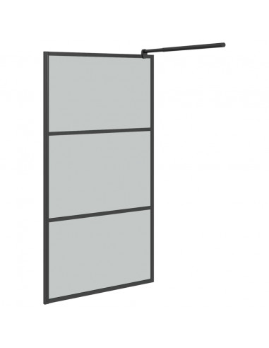Parete Doccia Walk in 115x195 cm in Vetro Scuro ESG Nero