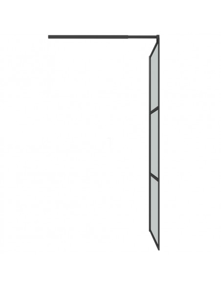 Parete Doccia Walk in 115x195 cm in Vetro Scuro ESG Nero