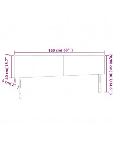 Testiera Bianca a LED 160x5x78/88 cm in Similpelle