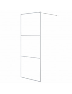 Parete Doccia Walk in Argento 80x195 cm Vetro Trasparente ESG 2