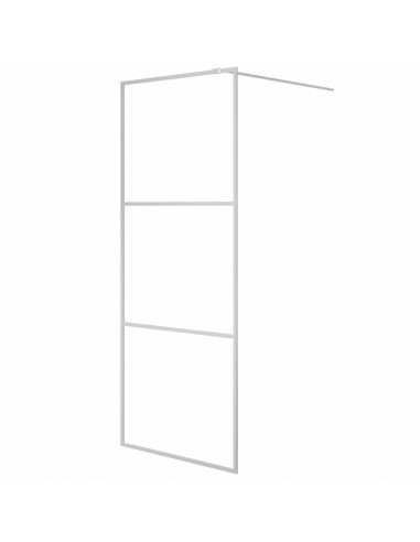 Parete Doccia Walk in Argento 80x195 cm Vetro Trasparente ESG