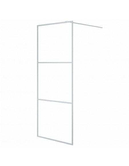 Parete Doccia Walk in Argento 80x195 cm Vetro Trasparente ESG