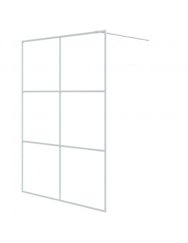 Parete Doccia Walk in Bianca 140x195 cm Vetro Trasparente ESG