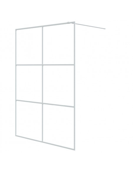 Parete Doccia Walk in Bianca 140x195 cm Vetro Trasparente ESG