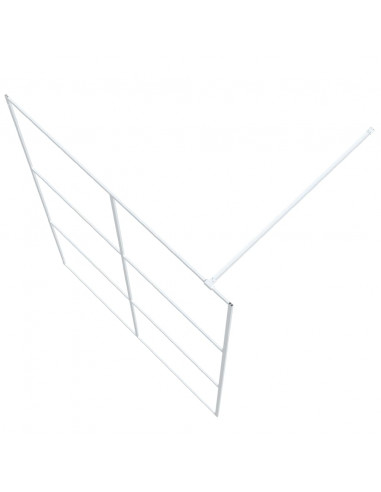 Parete Doccia Walk in Bianca 140x195 cm Vetro Trasparente ESG