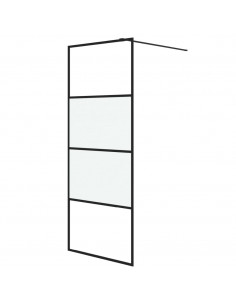 Parete Doccia Walk in Nera 80x195 cm Vetro Semi Smerigliato ESG 2