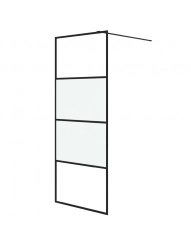 Parete Doccia Walk in Nera 80x195 cm Vetro Semi Smerigliato ESG