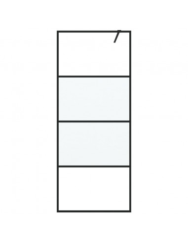 Parete Doccia Walk in Nera 80x195 cm Vetro Semi Smerigliato ESG