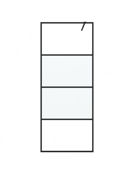 Parete Doccia Walk in Nera 80x195 cm Vetro Semi Smerigliato ESG